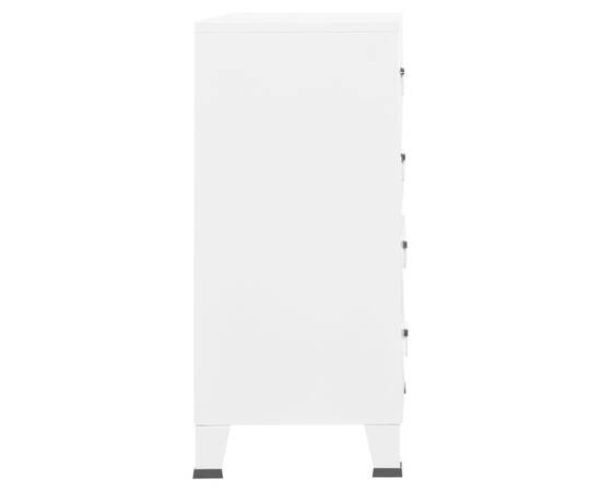 Dulap cu sertare industrial, alb, 78x40x93 cm, metal, 4 image
