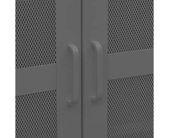 Dulap de depozitare industrial, negru, 70x40x115 cm, metal, 7 image