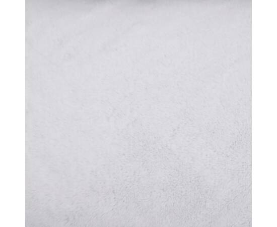 Pat câini, gri închis și alb, 85,5x70x23 cm, lână aspect in, 3 image