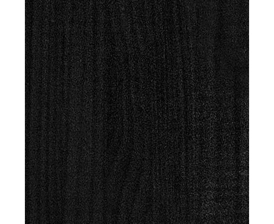 Bibliotecă/separator cameră, negru, 80x35x167 cm lemn masiv pin, 5 image