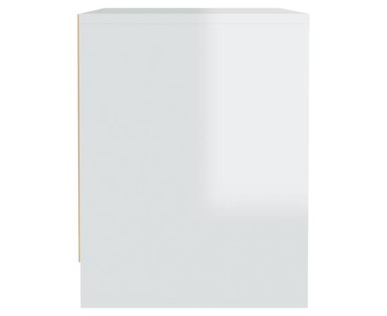 Noptieră, alb extralucios, 45x34x44,5 cm, pal, 4 image