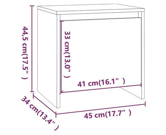 Noptiere, 2 buc., alb, 45x34x44,5 cm, pal, 11 image