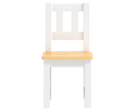 Set masă&scaune pentru copii, 3 piese, alb și bej, mdf, 5 image