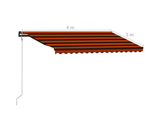 Copertină retractabilă automat, portocaliu & maro, 400x300 cm, 8 image