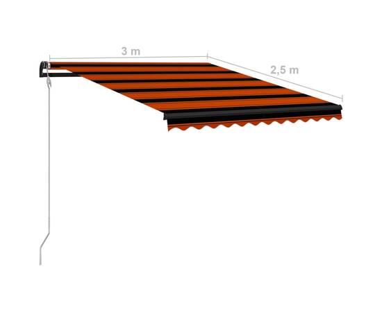 Copertină retractabilă automat, portocaliu/maro, 300x250 cm, 8 image