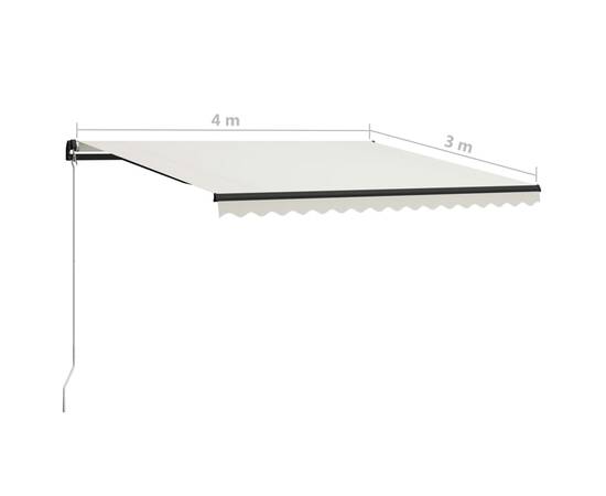 Copertină retractabilă manual cu led, crem, 400 x 300 cm, 11 image