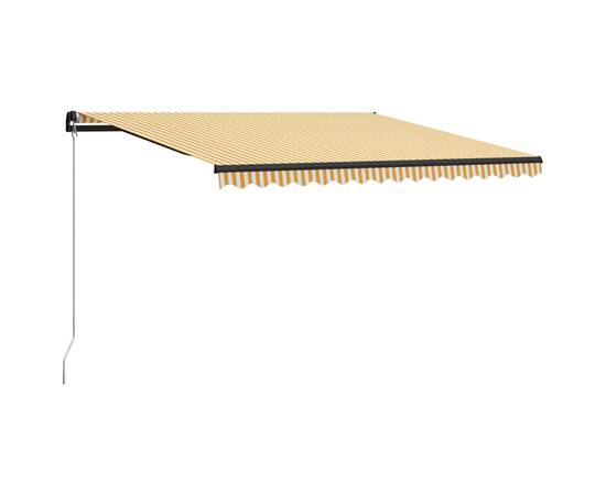 Copertină retractabilă manual cu led, galben/alb, 400 x 300 cm, 3 image