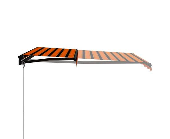 Copertină retractabilă manual led portocaliu și maro 300x250 cm, 4 image