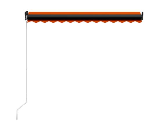 Copertină retractabilă manual led portocaliu și maro 300x250 cm, 5 image