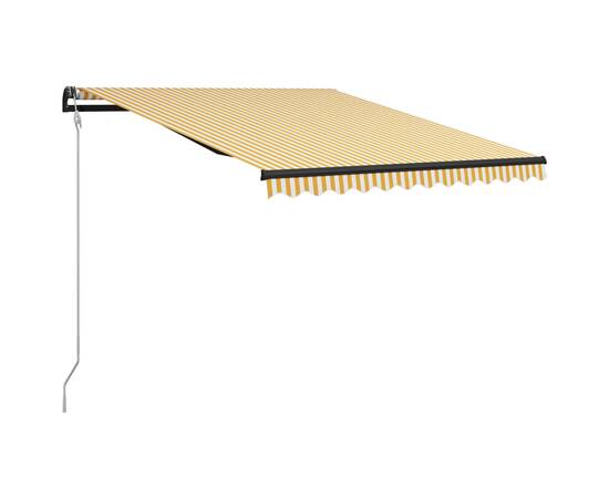 Copertină retractabilă senzor vânt & led galben/alb 300x250 cm, 3 image