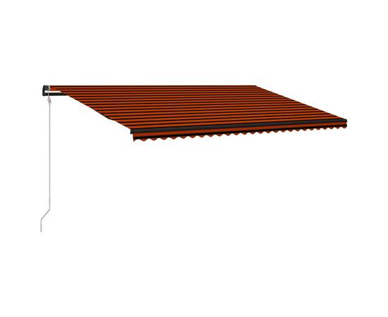 Copertină retractabilă senzor vânt & led oranj/maro 600x300 cm, 3 image