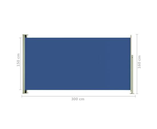 Copertină laterală retractabilă de terasă, albastru, 160x300 cm, 8 image