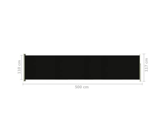 Copertină laterală retractabilă de terasă, negru, 117x500 cm, 8 image