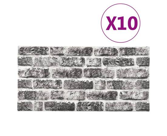 Panouri de perete 3d, model cărămidă, gri închis, 10 buc., eps, 2 image