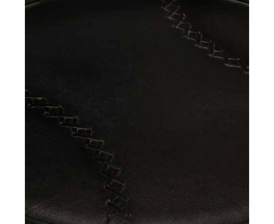 Scaune de bar, 2 buc., negru, piele naturală de capră, 7 image