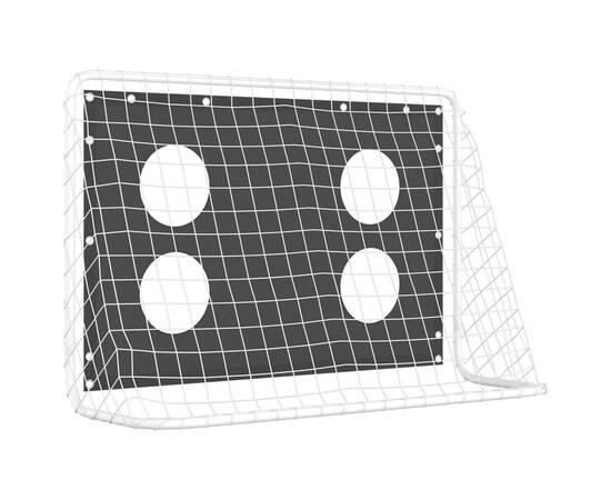 Poartă de fotbal cu plasă de antrenament, 184x61x122 cm, oțel, 5 image