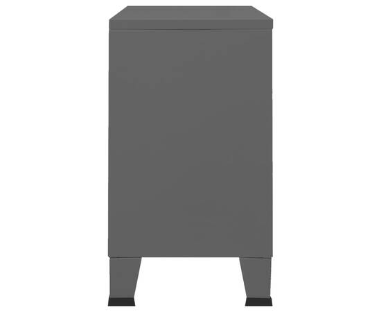 Servantă, negru, 105x35x62 cm, metal și sticlă, 4 image