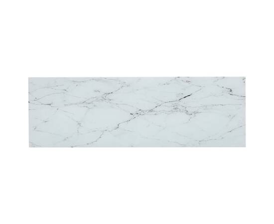 Masă consolă alb marmură&transparent 100x36x168 cm sticlă, 5 image