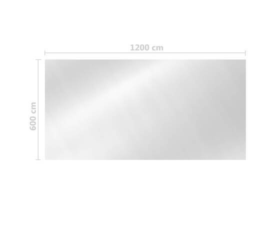Prelată de piscină, argintiu, 1200x600 cm, pe, dreptunghiular, 5 image