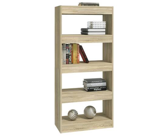 Bibliotecă/separator stejar sonoma 60x30x135 cm lemn prelucrat, 4 image