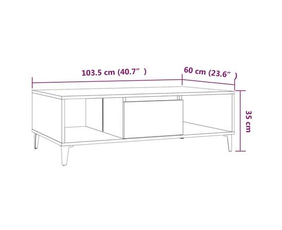 Măsuță de cafea, stejar fumuriu, 103,5x60x35 cm, pal, 9 image