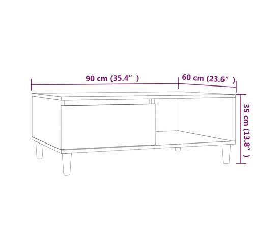 Măsuță de cafea, stejar fumuriu, 90x60x35 cm, pal, 8 image