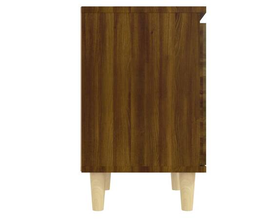 Noptiere picioare lemn masiv, 2 buc., stejar maro, 40x30x50 cm, 8 image