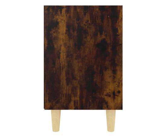 Noptiere picioare lemn masiv 2 buc., stejar afumat, 40x30x50 cm, 6 image