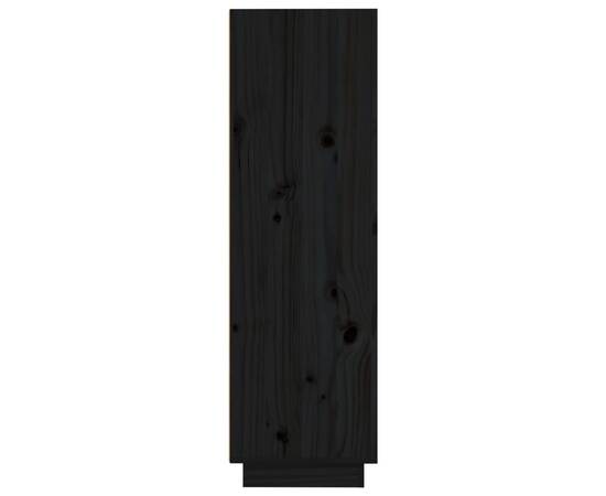 Dulap înalt, negru, 37x34x110 cm, lemn masiv de pin, 6 image