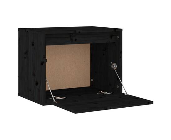 Dulap de perete, negru, 45x30x35 cm, lemn masiv de pin, 7 image