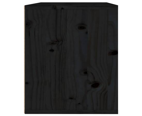 Dulap de perete, negru, 45x30x35 cm, lemn masiv de pin, 6 image
