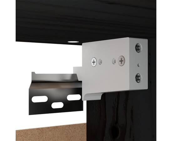 Dulapuri de perete, 2 buc., negru, 30x30x100 cm, lemn masiv pin, 8 image