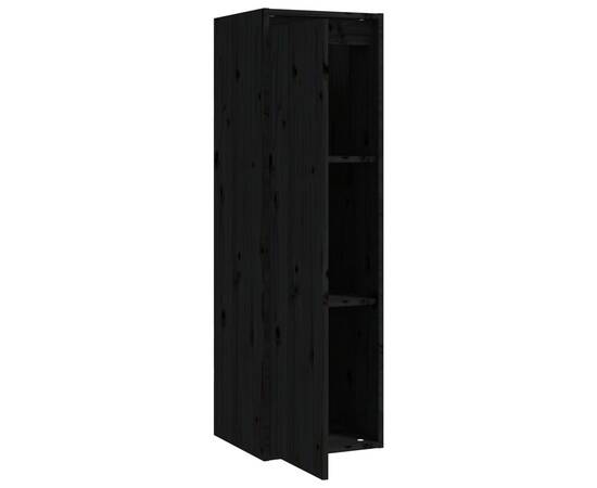Dulapuri de perete, 2 buc., negru, 30x30x100 cm, lemn masiv pin, 6 image