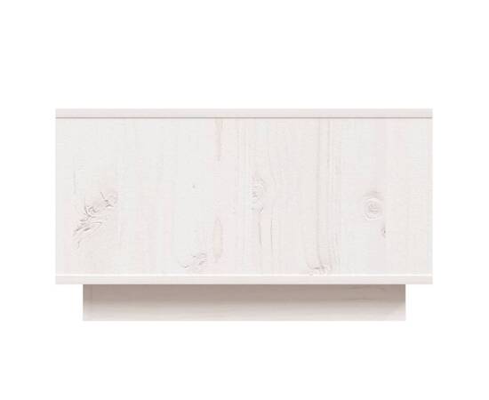 Măsuţă de cafea, alb, 55x56x32 cm, lemn masiv de pin, 7 image