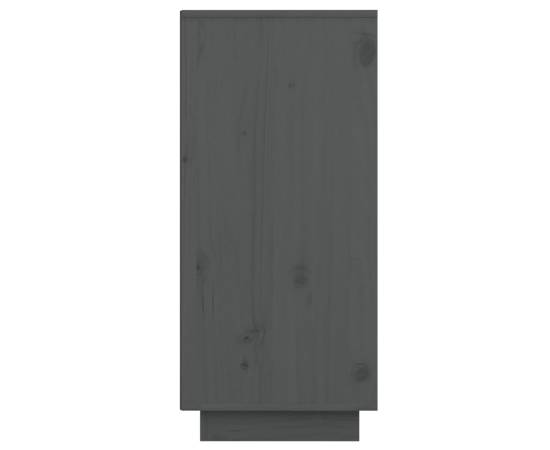 Servantă, gri, 60x34x75 cm, lemn masiv de pin, 7 image