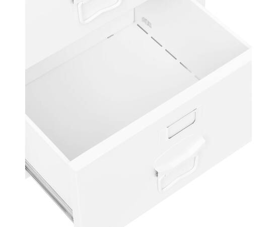 Birou cu sertare, alb, 105x52x75 cm, oțel, industrial, 6 image