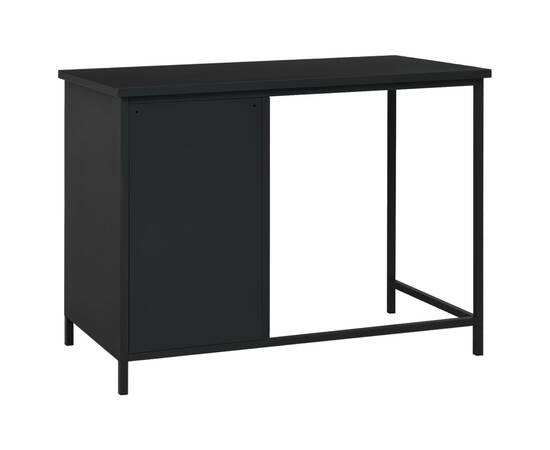 Birou cu sertare, negru, 105x52x75 cm, oțel, industrial, 5 image