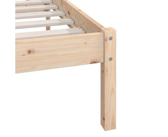 Cadru de pat uk dublu, 135x190 cm, lemn masiv de pin, 7 image