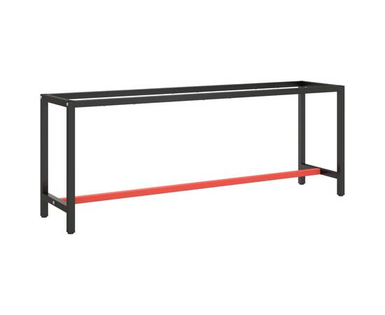 Cadru banc de lucru, negru mat/roșu mat, 210x50x79 cm, metal