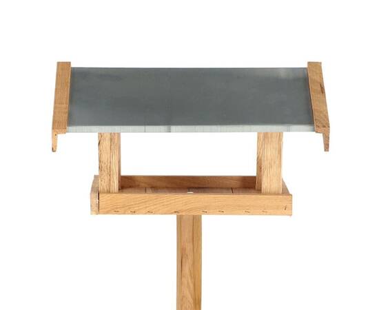 Esschert design masă pentru păsări cu acoperiș dreptunghiular, oțel, 4 image