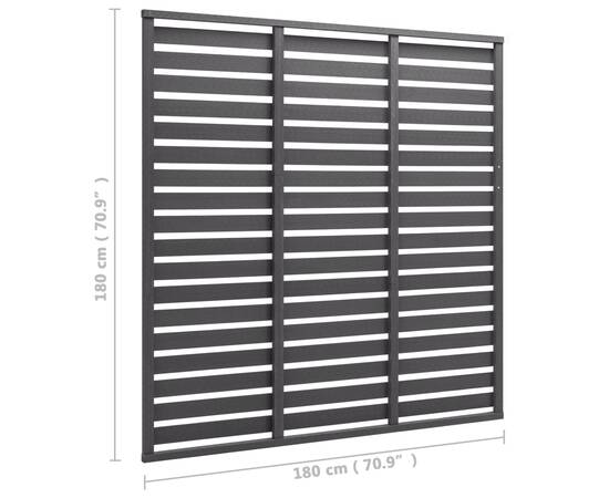 Panou de gard, gri, 180x180 cm, wpc, 4 image