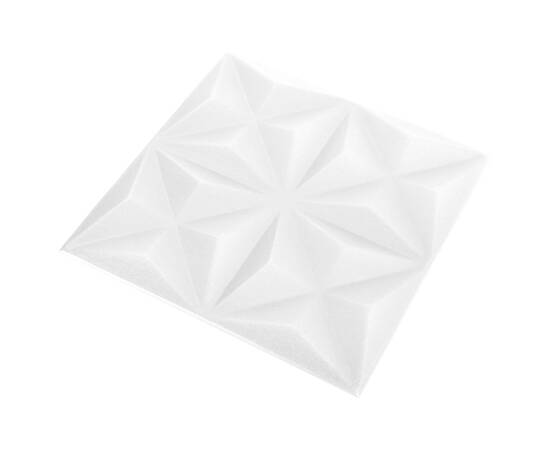 Panouri de perete 3d, 24 buc, alb origami, 50x50 cm, 3 image