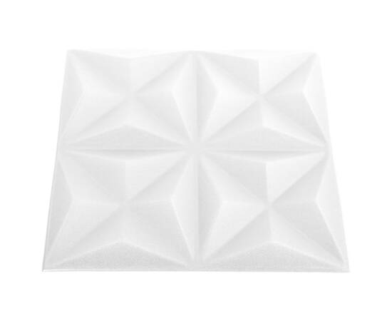 Panouri de perete 3d, 24 buc, alb origami, 50x50 cm, 4 image