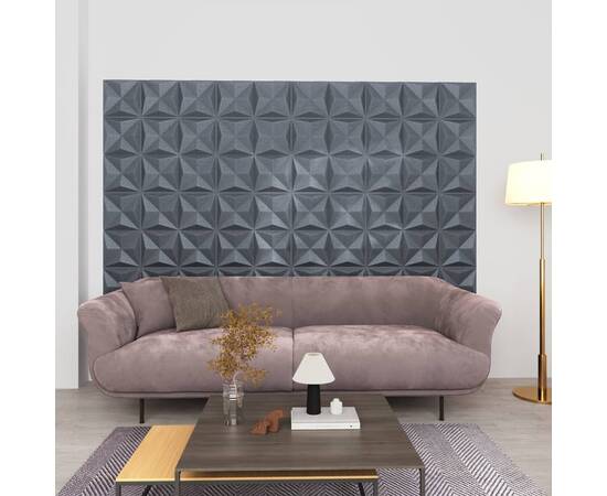 Panouri de perete 3d, 48 buc., gri origami, 50x50 cm, 12 m²