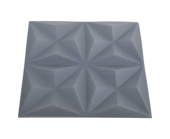 Panouri de perete 3d, 48 buc., gri origami, 50x50 cm, 12 m², 4 image