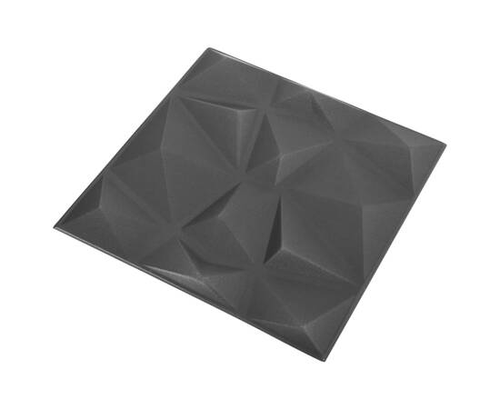 Panouri de perete 3d 24 buc. negru 50x50 cm model diamant 6 m², 3 image