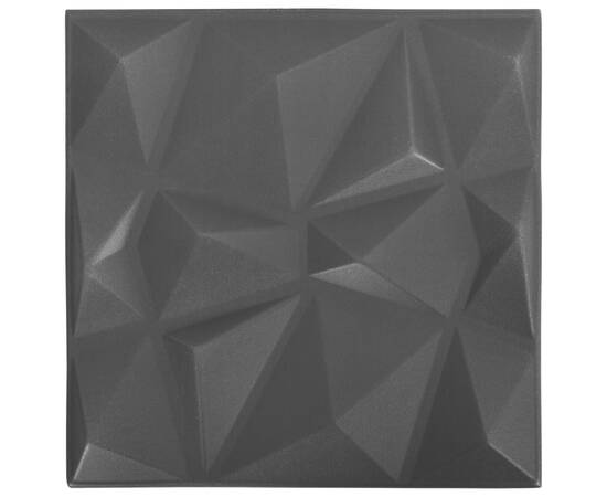 Panouri de perete 3d 24 buc. negru 50x50 cm model diamant 6 m², 5 image