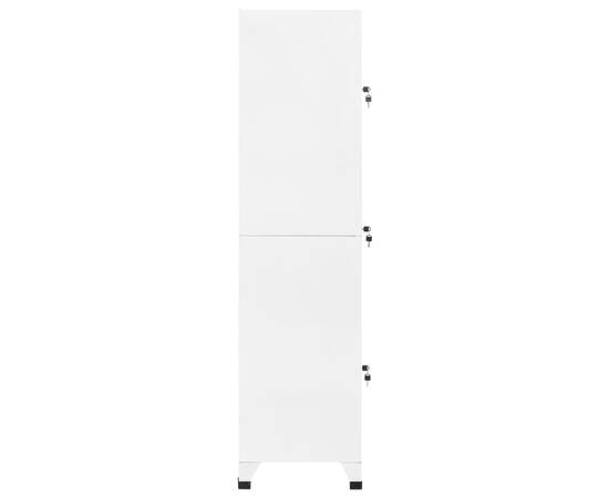 Dulap de vestiar, alb, 38x45x180 cm, oțel, 4 image