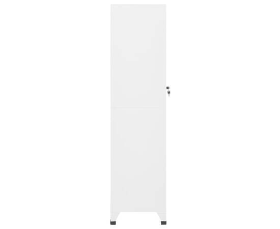 Dulap de vestiar, alb, 38x45x180 cm, oțel, 5 image