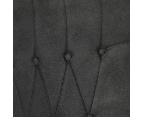 Scaun cu spătar cu aripioare, negru, pânză, 6 image